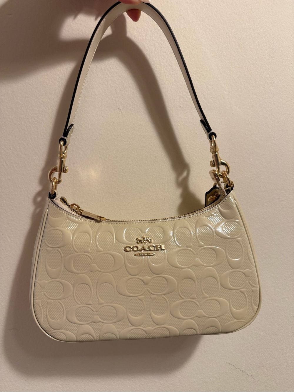 COACH Signature Embossed Patent Leather Teri